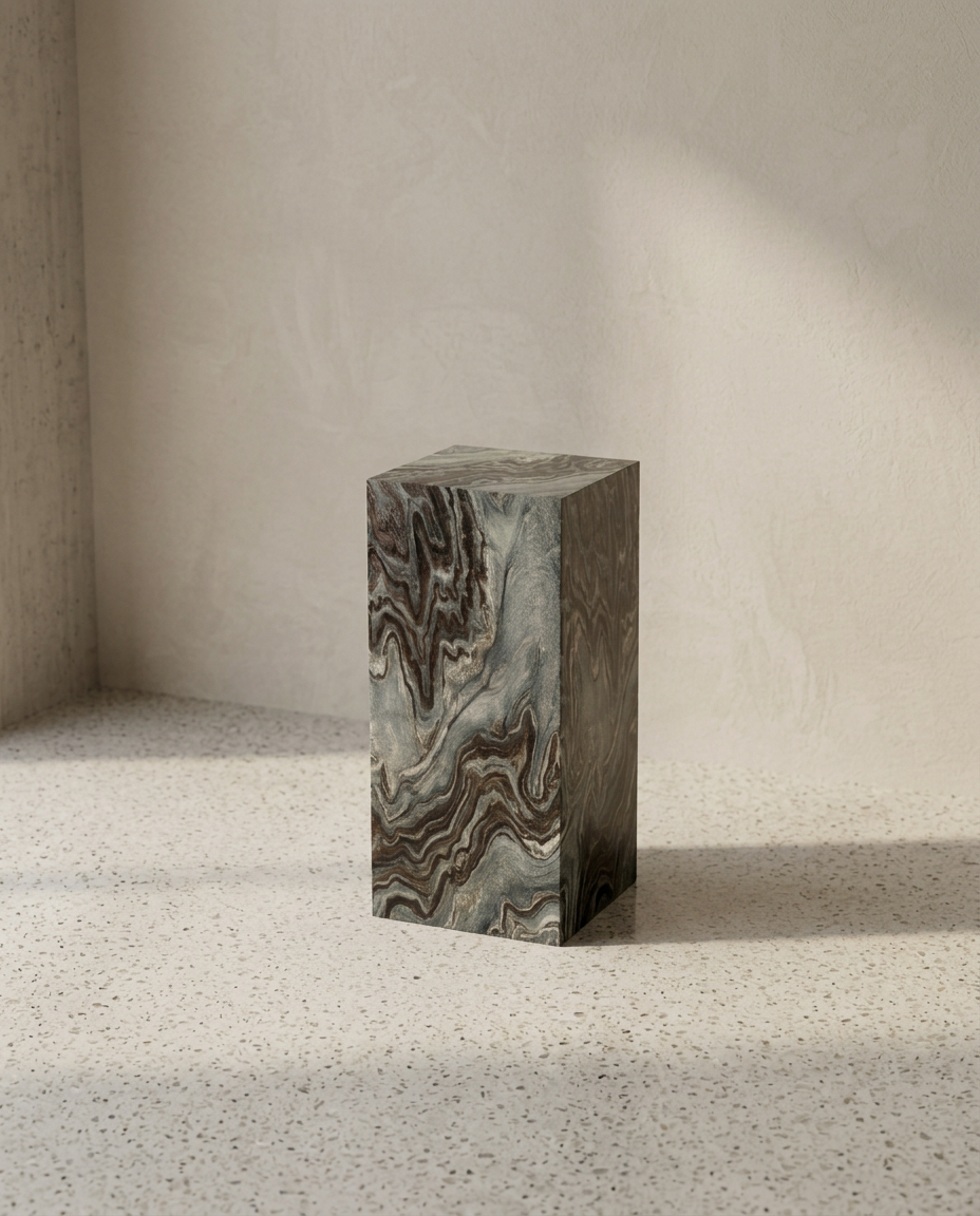 Tall Cipollino Ondulato stone pedestal
