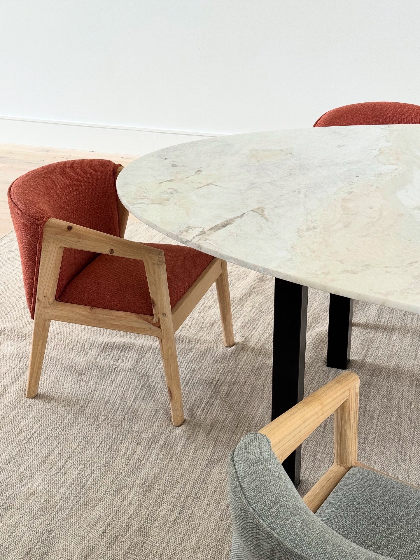 Round marble dining table — completed commission